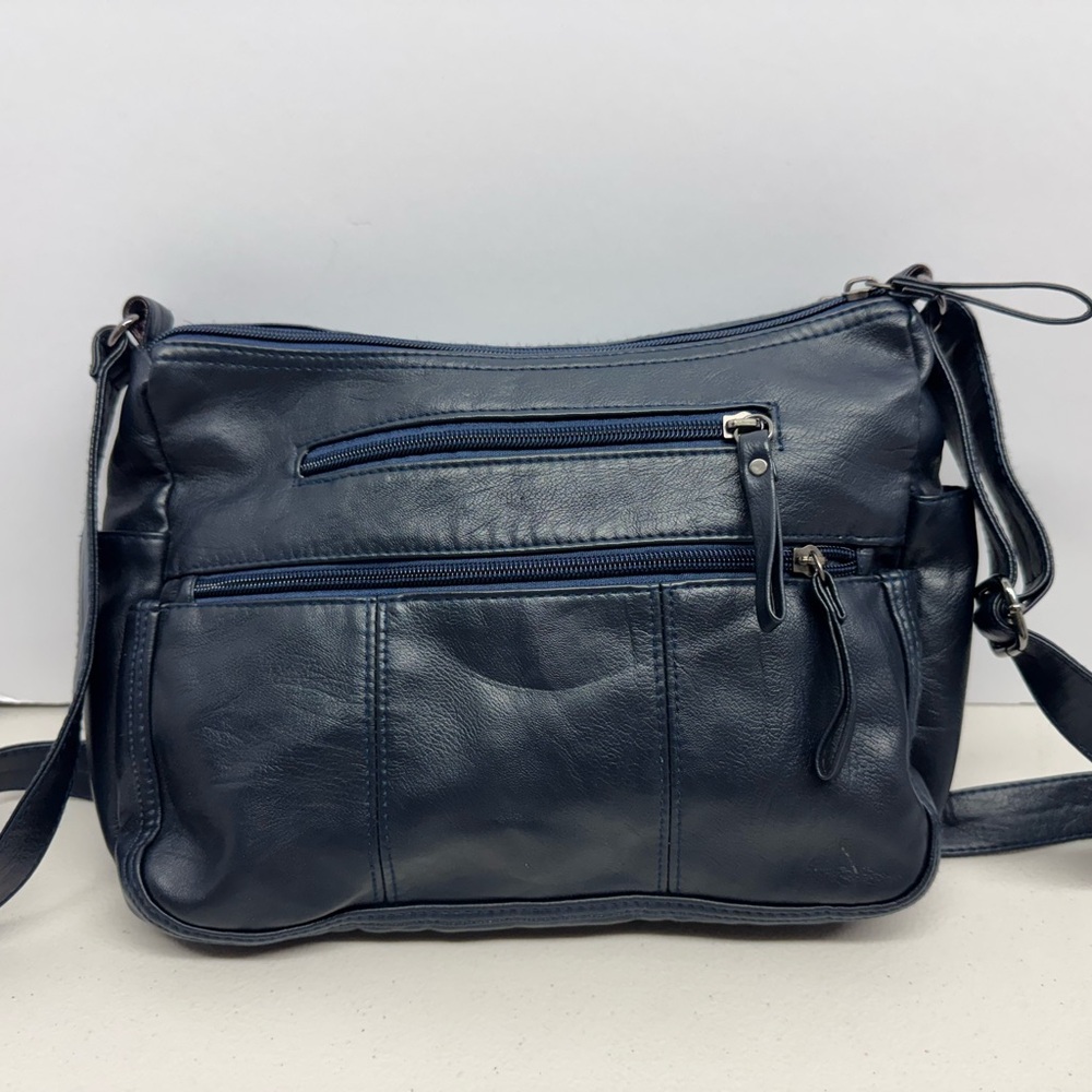 Volganik Rock Navy PU Leather Crossbody Bag